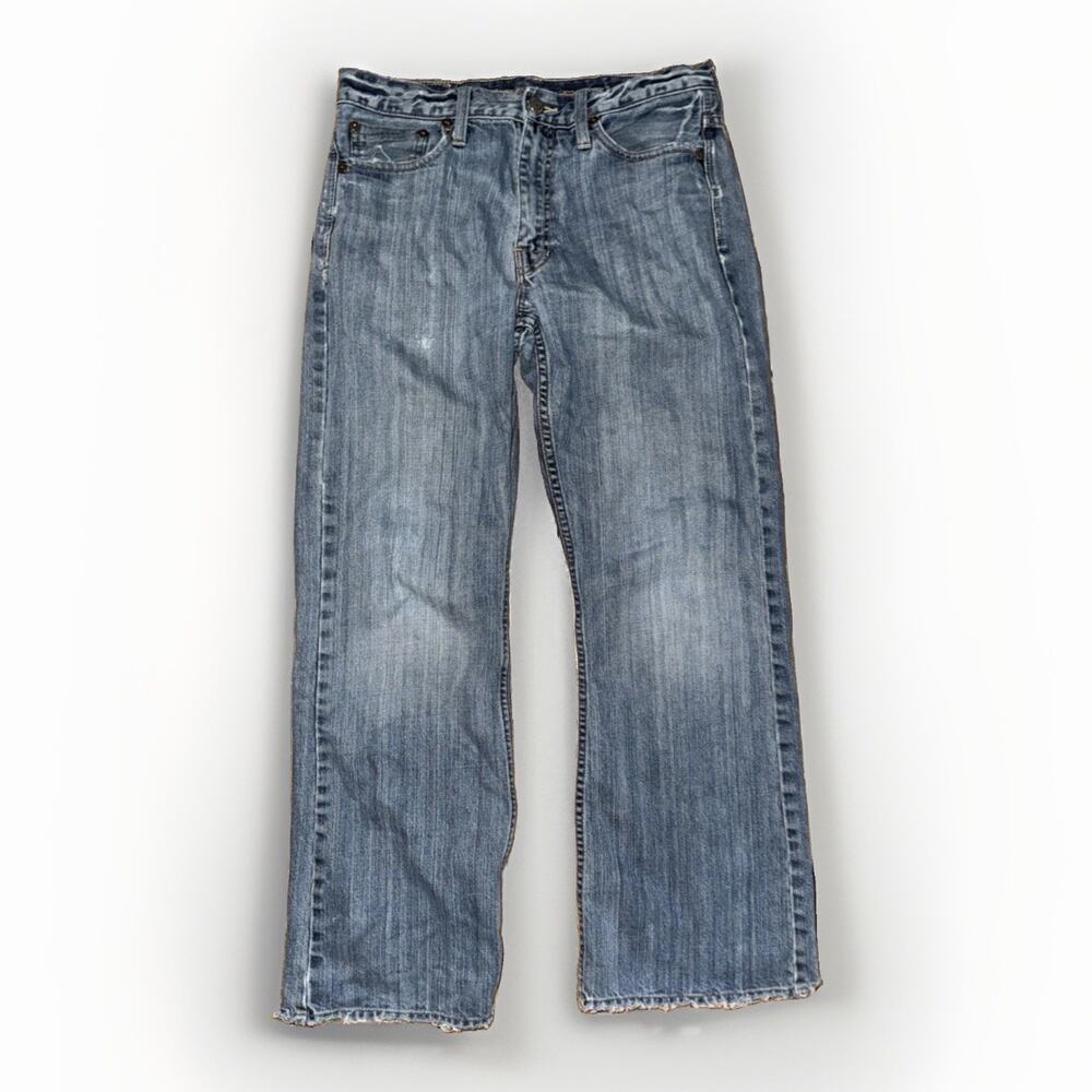 American Eagle Bootcut Jeans Blue 32x29 Y2K Grunge Distressed Surfer